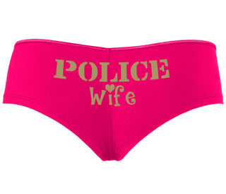 Police Wife Stencil Design - Fuchsia Boyshort