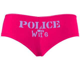 Police Wife Stencil Design - Fuchsia Boyshort
