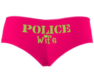 Police Wife Stencil Design - Fuchsia Boyshort