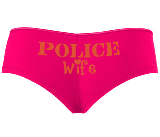Police Wife Stencil Design - Fuchsia Boyshort