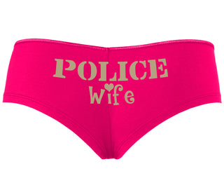 Police Wife Stencil Design - Fuchsia Boyshort