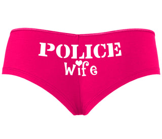Police Wife Stencil Design - Fuchsia Boyshort