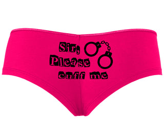 Sir Please Cuff Me - Fuchsia Boyshort