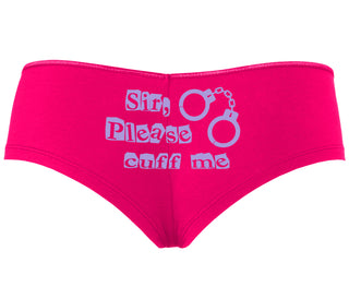 Sir Please Cuff Me - Fuchsia Boyshort
