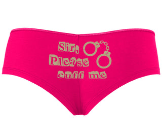 Sir Please Cuff Me - Fuchsia Boyshort