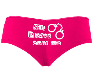 Sir Please Cuff Me - Fuchsia Boyshort