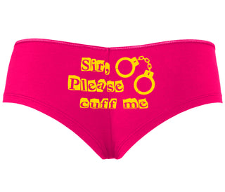 Sir Please Cuff Me - Fuchsia Boyshort
