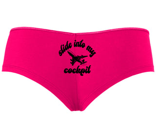 Slide Into My Cockpit - Fuchsia Boyshort