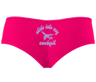 Slide Into My Cockpit - Fuchsia Boyshort