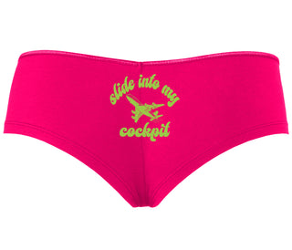 Slide Into My Cockpit - Fuchsia Boyshort