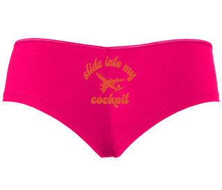 Slide Into My Cockpit - Fuchsia Boyshort
