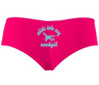 Slide Into My Cockpit - Fuchsia Boyshort
