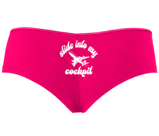 Slide Into My Cockpit - Fuchsia Boyshort