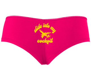 Slide Into My Cockpit - Fuchsia Boyshort