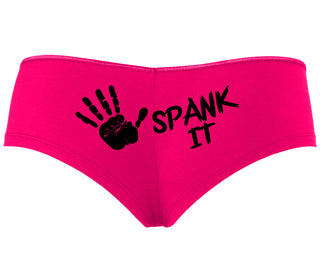Spank It - Cute Hand Print - Fuchsia Boyshort