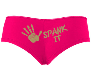 Spank It - Cute Hand Print - Fuchsia Boyshort