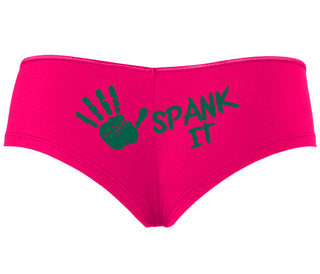 Spank It - Cute Hand Print - Fuchsia Boyshort