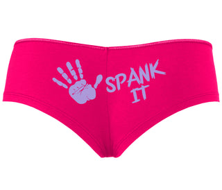 Spank It - Cute Hand Print - Fuchsia Boyshort