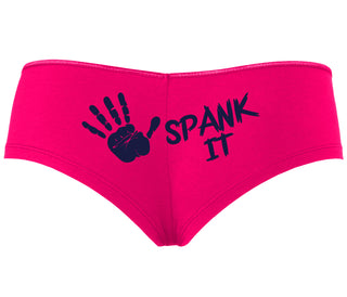 Spank It - Cute Hand Print - Fuchsia Boyshort