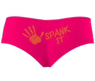Spank It - Cute Hand Print - Fuchsia Boyshort