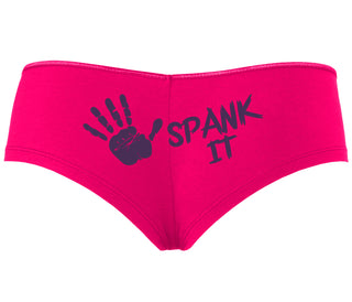 Spank It - Cute Hand Print - Fuchsia Boyshort