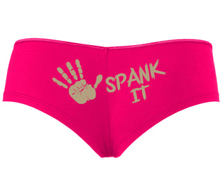 Spank It - Cute Hand Print - Fuchsia Boyshort
