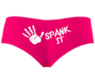 Spank It - Cute Hand Print - Fuchsia Boyshort