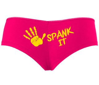 Spank It - Cute Hand Print - Fuchsia Boyshort
