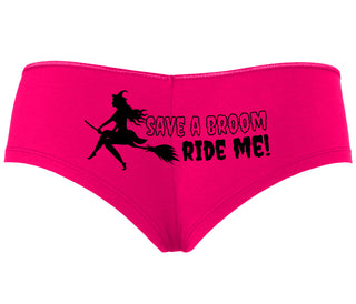 Save A Broom - Ride Me - Witch - Fuchsia Boyshort