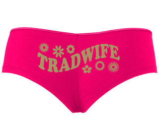 TradWife - Flower Design - Fuchsia Boyshort