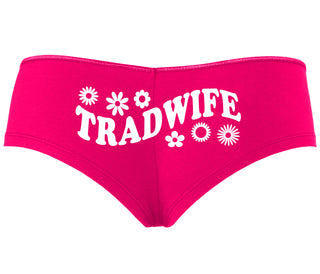 TradWife - Flower Design - Fuchsia Boyshort