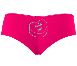 Valentines Day Candy - Lick Me - Fuchsia Boyshort