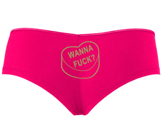 Valentines Day Candy - Wanna Fuck - Fuchsia Boyshort