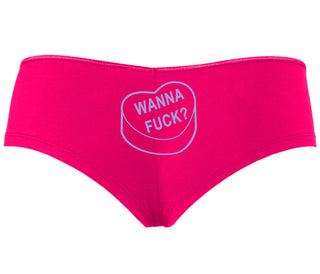 Valentines Day Candy - Wanna Fuck - Fuchsia Boyshort