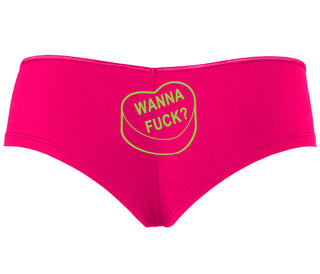 Valentines Day Candy - Wanna Fuck - Fuchsia Boyshort