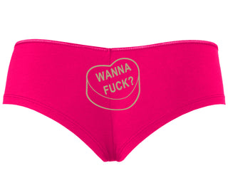 Valentines Day Candy - Wanna Fuck - Fuchsia Boyshort