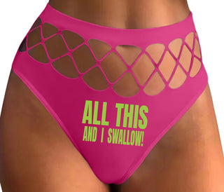 All This And I Swallow - Fuchsia Fishnet Thong