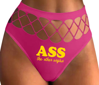 Ass The Other Vagina - Fuchsia Fishnet Thong