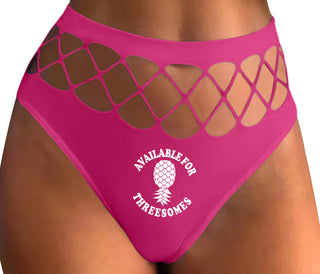 Available for Threesomes - Swinger Pineapple - Fuchsia Fishnet Thong