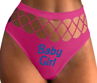 Baby Girl - Fuchsia Fishnet Thong