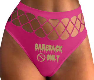 Bareback Only - Fuchsia Fishnet Thong
