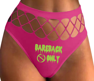 Bareback Only - Fuchsia Fishnet Thong