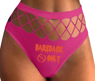 Bareback Only - Fuchsia Fishnet Thong
