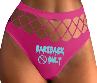 Bareback Only - Fuchsia Fishnet Thong