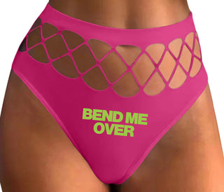 Bend Me Over - Fuchsia Fishnet Thong
