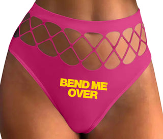 Bend Me Over - Fuchsia Fishnet Thong