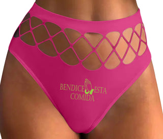 Bendice Esta Comida - Bless This Meal - Fuchsia Fishnet Thong