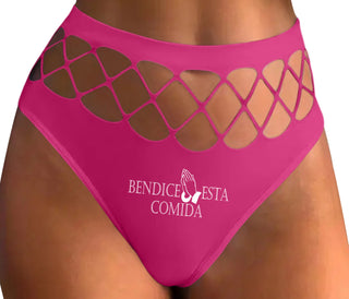 Bendice Esta Comida - Bless This Meal - Fuchsia Fishnet Thong