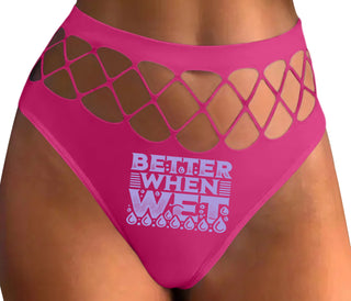 Better When Wet - Fuchsia Fishnet Thong