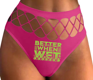 Better When Wet - Fuchsia Fishnet Thong